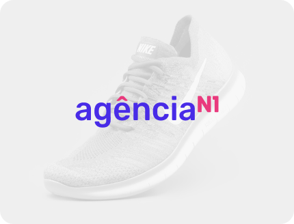 Logo agencia n1 com tenis de fundo