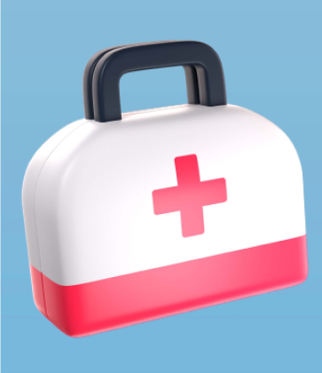 Imagem de uma bolsa com símbolo médico