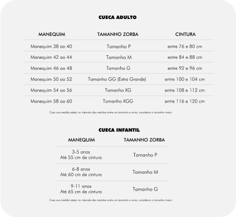 COMO FAÇO PARA SABER O TAMANHO DA MINHA CUECA?