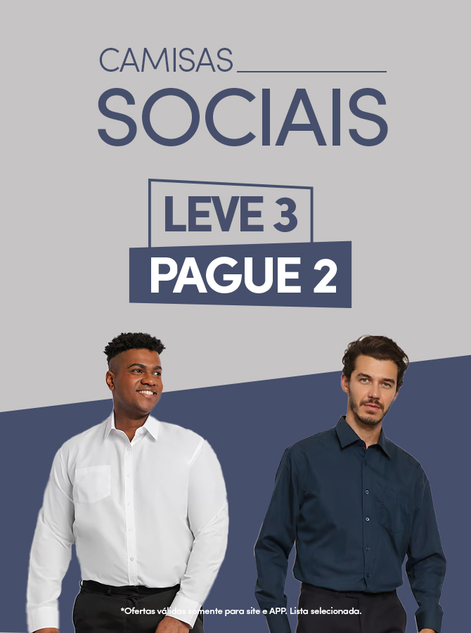 Camisas Sociais Leve 3 Pague 2