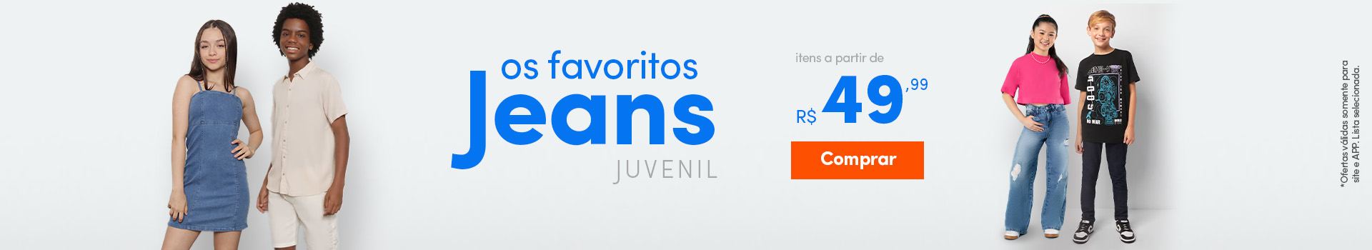 Os Favoritos Jeans - itens a partir de R$49,99