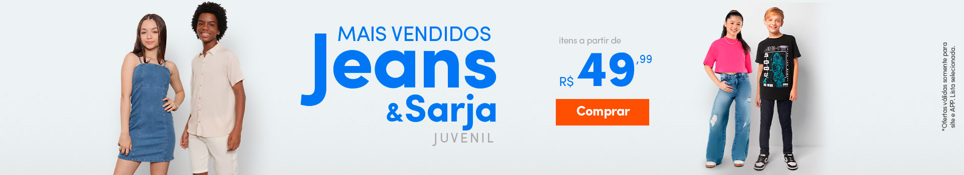 Mais Vendidos Jeans - itens a partir de R$49,99