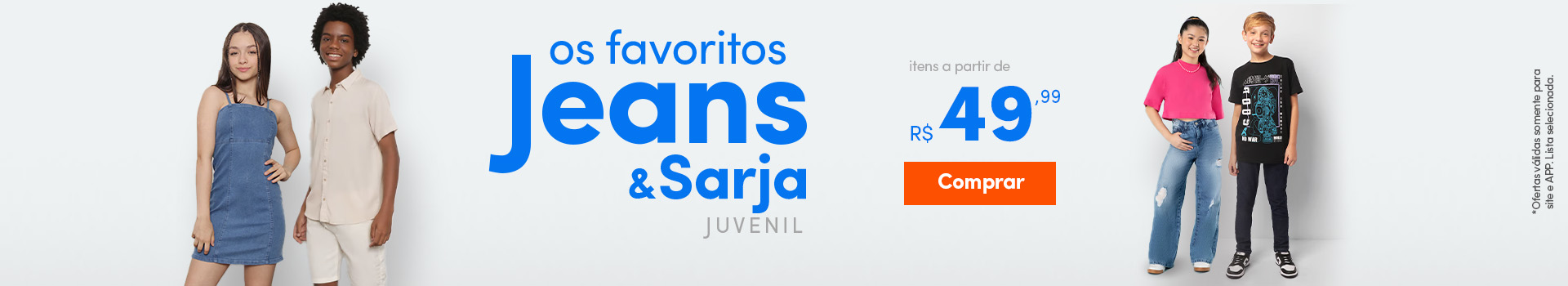 Os Favoritos Jeans - itens a partir de R$49,99