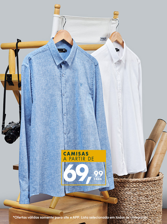 Camisas a partir de R$ 69,99