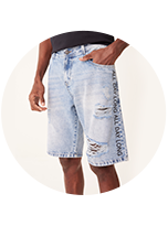 Bermuda jeans azul masculina