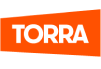 Torra escrito com letras brancas e fundo laranja