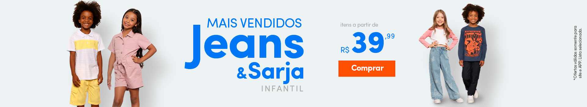 Mais Vendidos Jeans - itens a partir de R$39,99