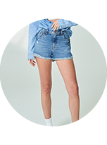 Short azul feminino