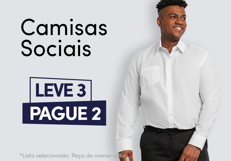 Camisas Sociais Leve 3 Pague 2