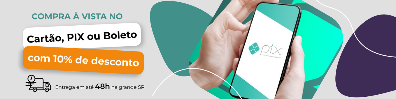 10% de desconto no cartão, pix ou boleto