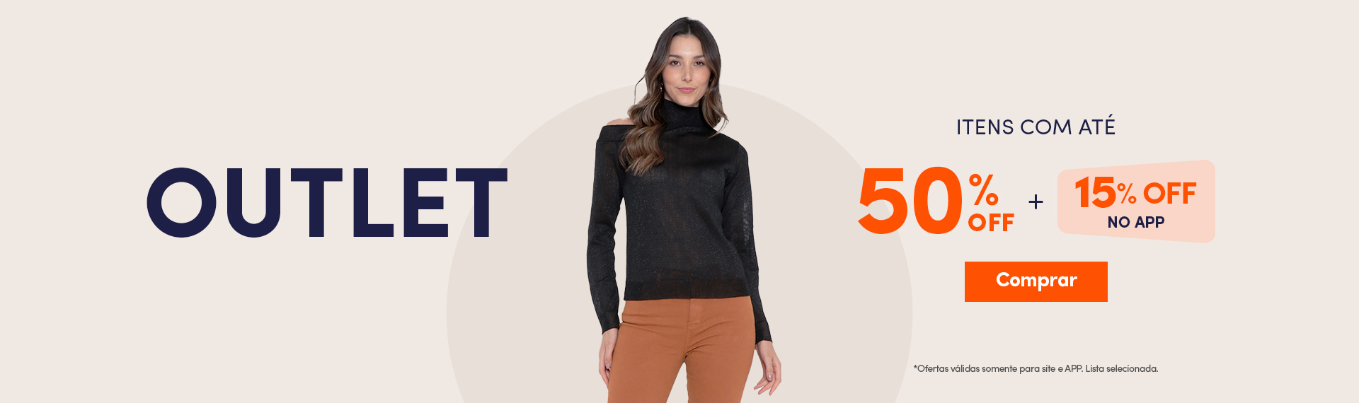 OUTLET com até 50% OFF