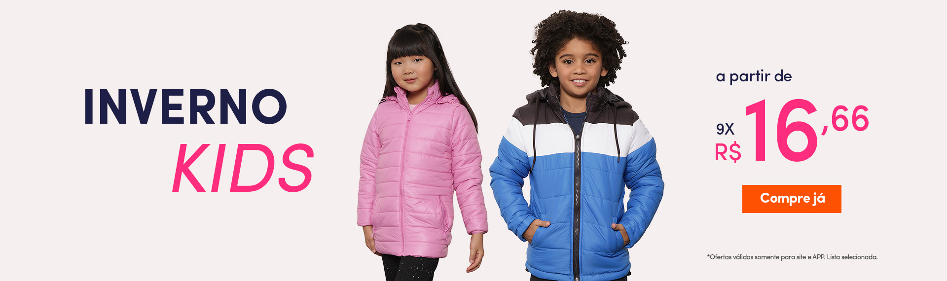 Inverno kids a partir de R$ 16,66