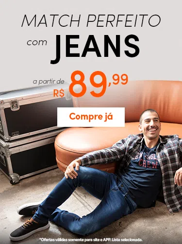 Jeans masculino a partir de R$ 29,99