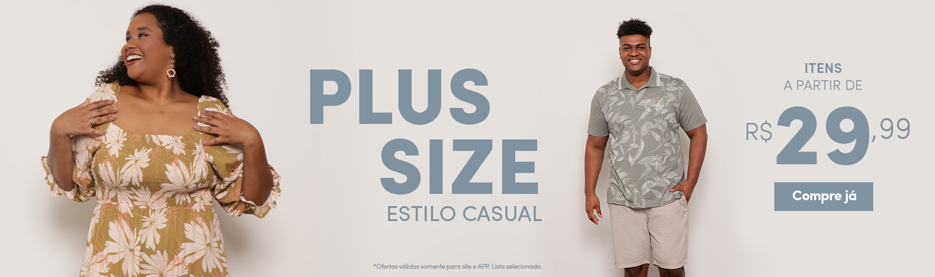 Plus size - estilo casual - a partir de R$ 29,99
