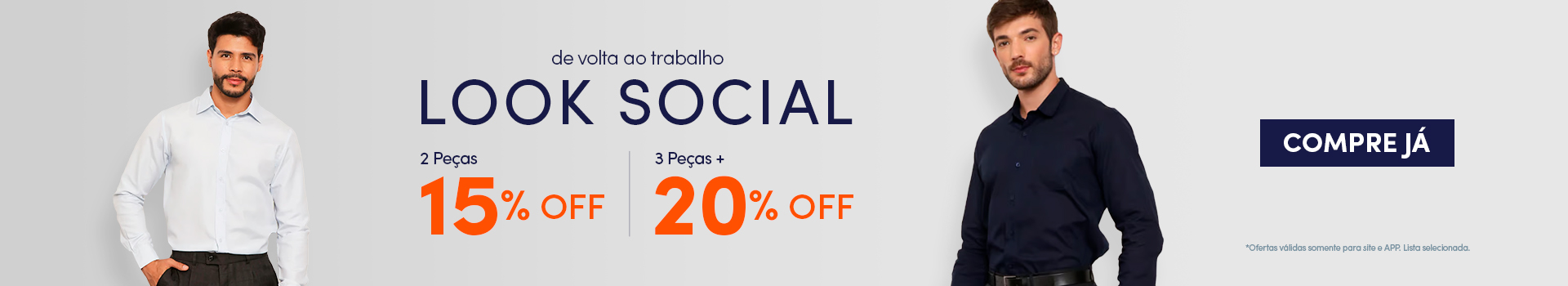 De Volta ao Trabalho - look social - 2° peça 15%; 3° peça 20%