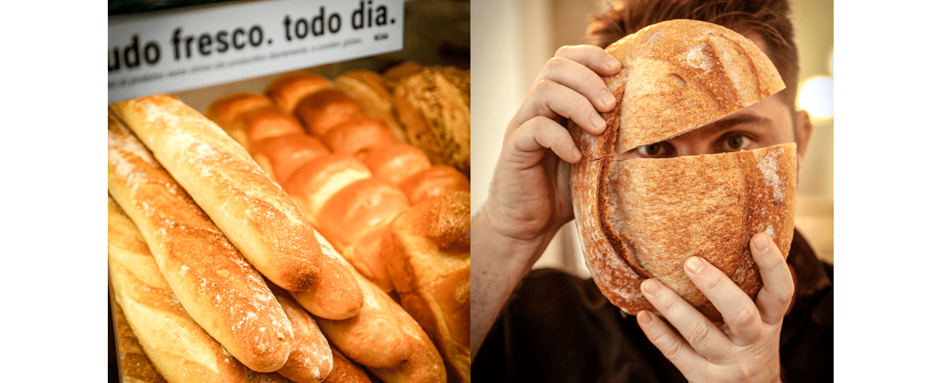 pães fresquinhos a amostra na Nema padaria